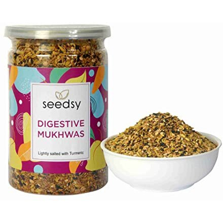 Seedsy Digestive Mukhwas, Roasted Ajwain, Carom, Dill (Sowa), Fennel, & Sesame (White & Black) Seeds With Salem Turmeric Powder, Mouth Freshener|After Meal Digestive (250Gram)