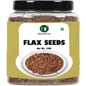 Natureonus Premium Raw Flax Seeds 125Gms | Non-Gmo Alsi Seeds | Rich In Fibre And Omega-3 | Flax Seeds For Hair Growth | Diet Food | Heart-Healthy, Keto Friendly, Use In Salads, After Meal Digestive