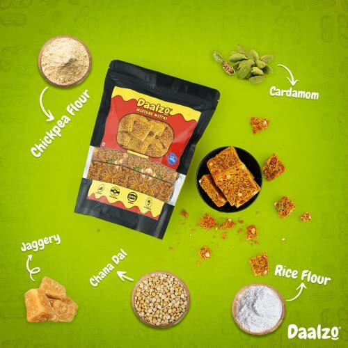 Daalzo Crunchy Snack Bar/Mixture Candy/Kerala Mixture Mittai/Vermicelli Candy/Candy Bar Sweet Jaggery Flavor 400G