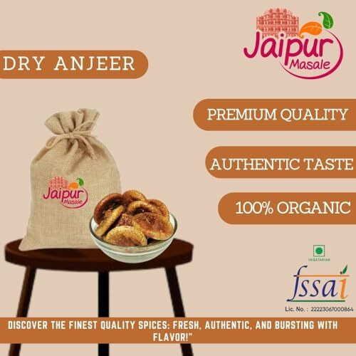Shaan-E Jaipur Natural Premium Dry Anjeer | Dried Figs | Rich Source Of Fibre| Low In Fat Dry Anjir | Anjeer Dry Fruit Healthy Snack (100 Gram) With Jute Bag