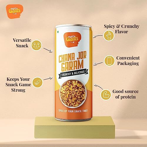 Tasty Giants Chana Jor Garam 600G | Oil Free Snacks | Gluten Free Snacks | Healthy Snacks | Roasted Snacks | Diet Snacks | Masala Snacks | Snacks Combo Pack