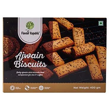 The Flavour Republic Ajwain Biscuits - 800 Gms(Combo Pack 2 * 400 Gms) Pure Vegetarian Premium Salty Ajwain Biscuits