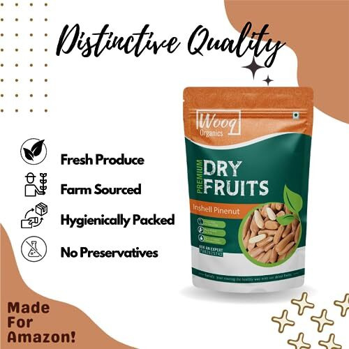 Wooq Organics Premium Pine Nuts Whole 50G, Chilgoza Big Size