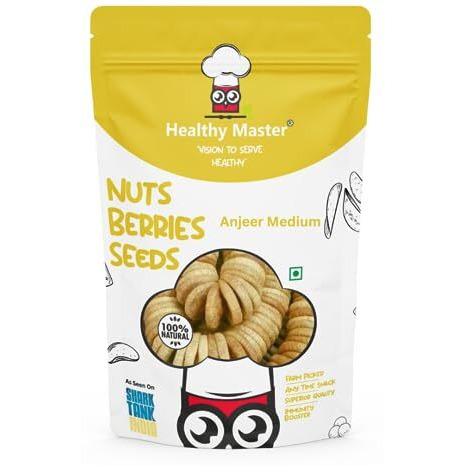 Healthy Master Anjeer - 500 Gm Organic Anjeer | Figs | All Naturally Sun Dried |No Preservatives | No Sulphur, No Sugar Added | Increases Stamina | Re-Sealable Bag Figs (500 Gm)