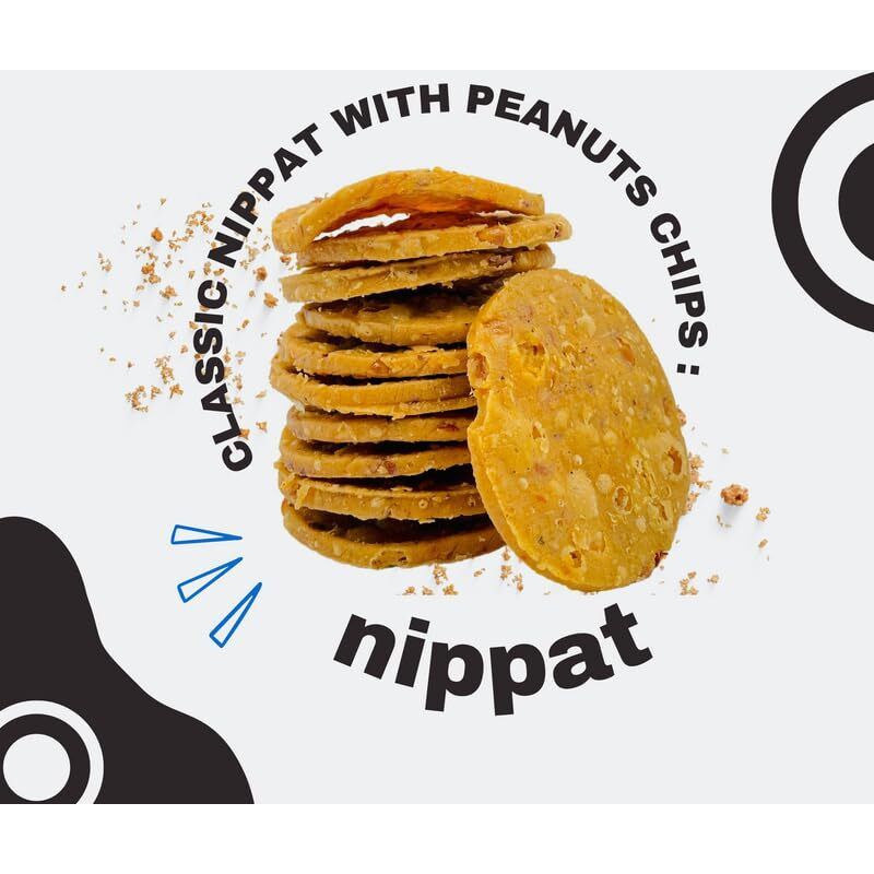 Best Cart-Happy Shopping Nippat | Delicious South Indian Namkeen | Ready To Eat Snacks, Cholesterol Free, No Trans Fats, No Preservatives |48 Pcs Pack Of 1
