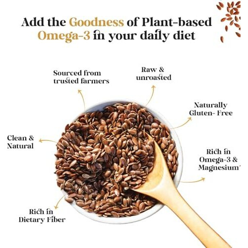 Kirva Origanics Alsi Flax Seeds 380G - Rich In Omega-3, Protein & Fiber | Raw Seeds For Eating & Hair Growth (Pack Of 1)