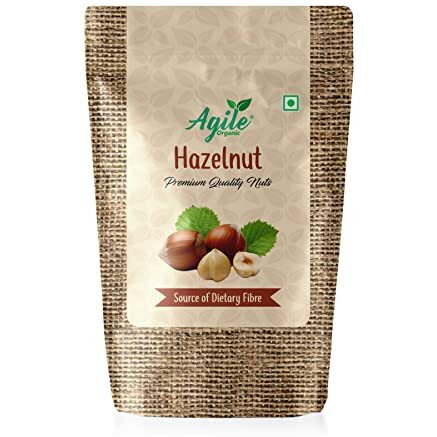 Agile Organic Jumbo Hazel Nuts 200 Grams Pouch | Hazel Nut Kernels | 1 Pack Of 200 Gram | Turkish Hazelnut 200G