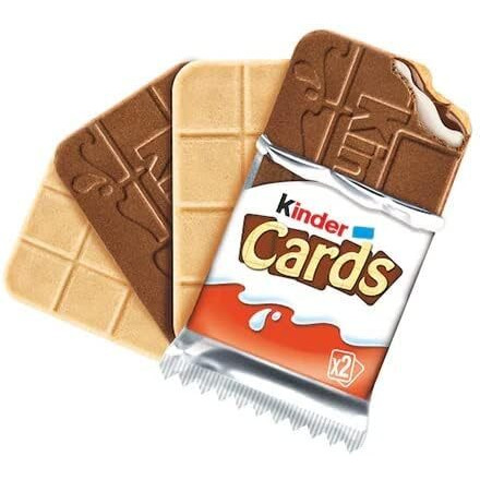 Kinders Cards, Hazelnut Creamy Snacks Biscuit With A Surprisingly Creamy Milk And Cocoa Filling, 5 Count 102.4G (Italy)