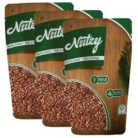 Nutzy Dried Fruits Nuts And Seeds (Alsi/Flax Seeds, 600G (3X200G))