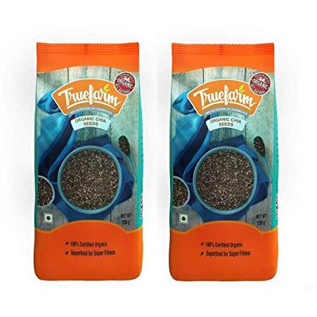 Truefarm Organic Chia Seeds | Helps With Weight Loss | Gluten Free Seeds | Rich In Antioxidants & Omega-3 | Protein-Rich Superfoods | Npop Certified | Pack Of 2 (250G Each)