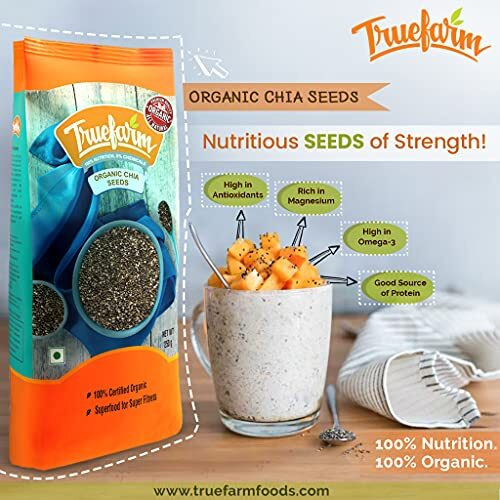 Truefarm Organic Chia Seeds | Helps With Weight Loss | Gluten Free Seeds | Rich In Antioxidants & Omega-3 | Protein-Rich Superfoods | Npop Certified | Pack Of 2 (250G Each)