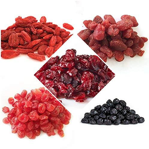 Dry Fruit Hub Dried Berries Mix 500Gms Pack Of 5 Dried Berries Combo Pack (Blueberry, Cranberry, Strawberry, Cherry, Cranberry Whole) Each 100 Grams-Pack Of 5