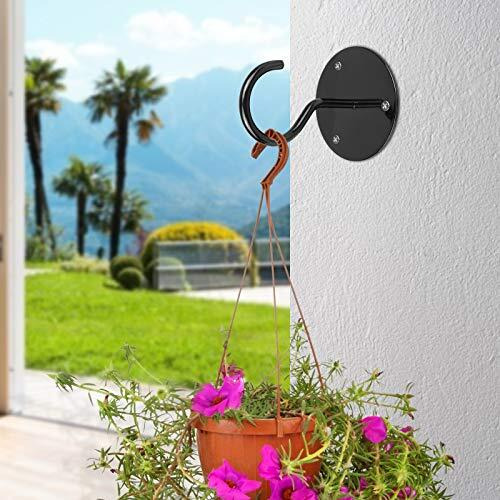 Serplex 4Pcs Metal Ceiling Hook With Screws For Hanging Flower Pot And Plant Pot Wall Mounted Hook For Hanging Plant Baskets/String Lights In Balcony, Porch, Black