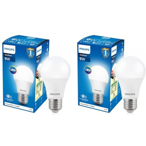 Philips Base E27 9-Watt Led Bulb (Cool Day Light, Pack Of 2)