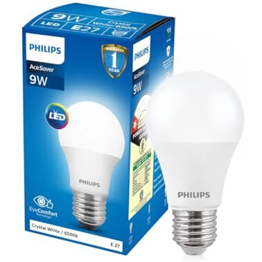Philips Base E27 9-Watt Led Bulb (Cool Day Light, Pack Of 2)