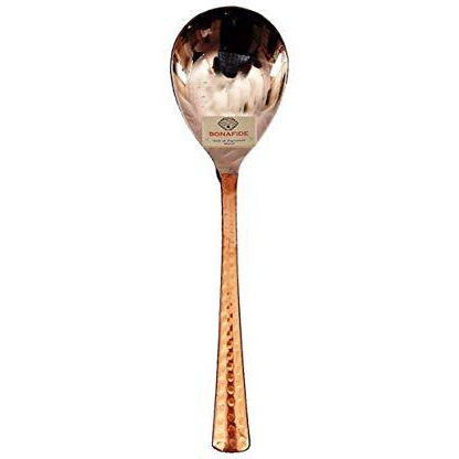 Bona Fide Copper Spoon Set Of 4, Hammered Designed Home Ware, Serving Spoon For Rice And Dal