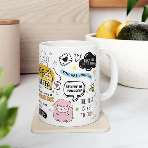 Visibee Mug Of Positivity  Motivational Coffee Mug 330Ml, Positivity Gifts For Men, Women, Boss, Coworkers  White Ceramic With Uplifting Quotes, Dishwasher & Microwave Safe