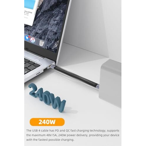 Tobo Usb C Cable 5.3 Inch, Usb C To Type C 240W Fast Charging Usb 4 Cable Supports 8K Hd Display, 40Gbps Data Transfer For Thunderbolt 4/3, Laptop, Tablet, Phone (Td-1162Cc)
