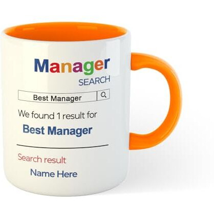 Ashvah Best Manager Personalized Ceramic Coffee Mug - Best Birthday, Anniversary Gift For Manager-Orange