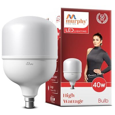 Murphy Base B22 40W Led Globe High Wattage Bulb (Warm White)