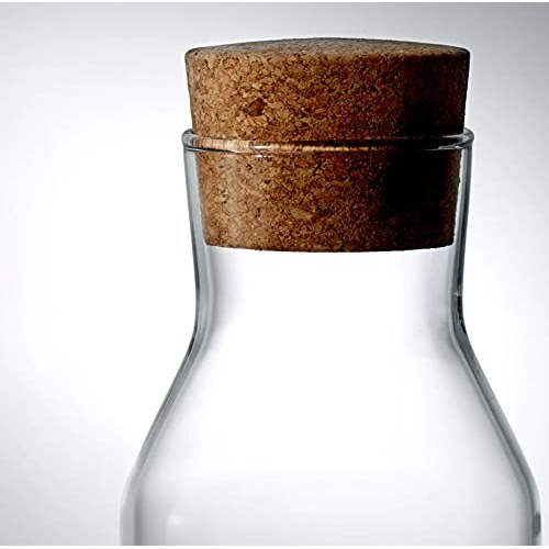 Ikea 365+ Clear Glass Carafe With Cork Stopper, 34 Oz (1L) - 2 Pack