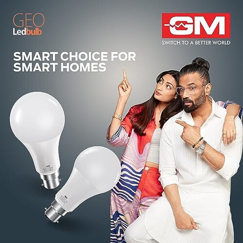 Gm Geo 9 Watt Led Bulb, 6500K White Cool Day Light Bulb Pack Of 4