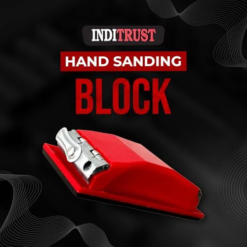 Inditrust Plastic Hand Sanding Block With Clip On Fitting Sanding, Block Sander Pad For Wood Glasses Car Furniture Finishing Sanding Sheets Holder Clamp (1 Pc)