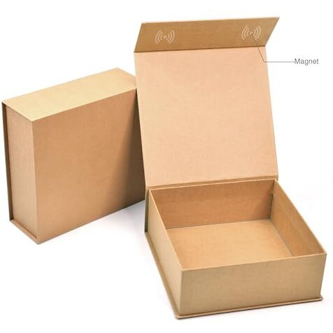 Rbs - Rigid Box Sivakasi Kraft Gift Boxes For Packaging (21 X 21 X 8Cm) Magnetic Gift Box (1 Pack) Eco Friendly Gift Hamper Box, Brown