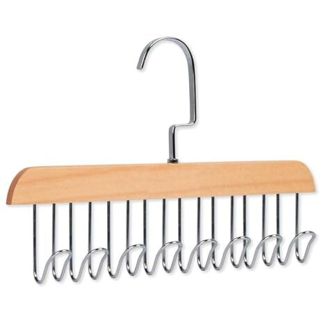 Taglich Wooden Hanger - Multipurpose Adjustable 8 Hooks Closet Wooden Hanger For Lingerie, Belt, Scarf, Tie, Garments, Perfect Storage Holder Organizer Hangers For Wardrobe And Cupboard (1)