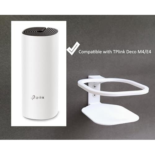 Makerv Wall Mount Bracket For Tp-Link Deco M4/E4 Mesh Wifi Router - Wall Stand/Holder, Plastic, Screw Mount, Pack Of 2