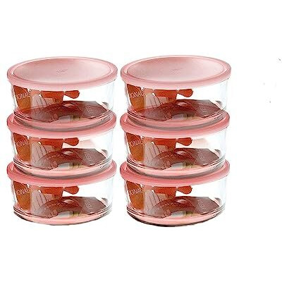 Feelopie Freezowarm Heavy Glass Bowl With Lid||Transparent Glass||Use For As A Mixing And Serving Bowls Set For Cereal,Salad,Rice,Soup,Pasta,Snack [Set Of 6,Multicolor,785M]