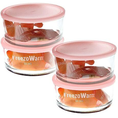 Feelopie Freezowarm Heavy Glass Bowl With Lid||Transparent Glass||Use For As A Mixing And Serving Bowls Set For Cereal,Salad,Rice,Soup,Pasta,Snack [Set Of 6,Multicolor,785M]
