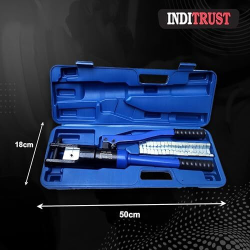 Inditrust 16 Ton Hydraulic Crimping Tool 11 Dies 16-300 Mm2 For Copper, Aluminum Terminal Pliers Yqk-300 Hydraulic Crimper (Blue Box)