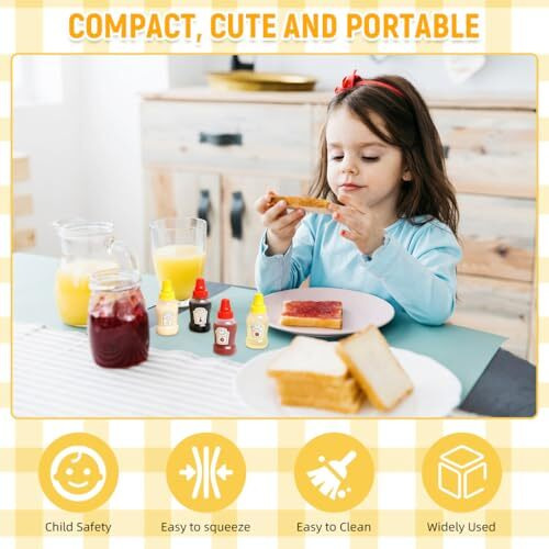 Hasthip 8Pcs 25Ml Mini Ketchup Bottles For Lunch Bag Refillable Salad Dressing Squeeze Bottles With Nozzle Leaking-Proof Sauce Bottle Dispenser For Ketchup, Honey Mustard, Vinegar