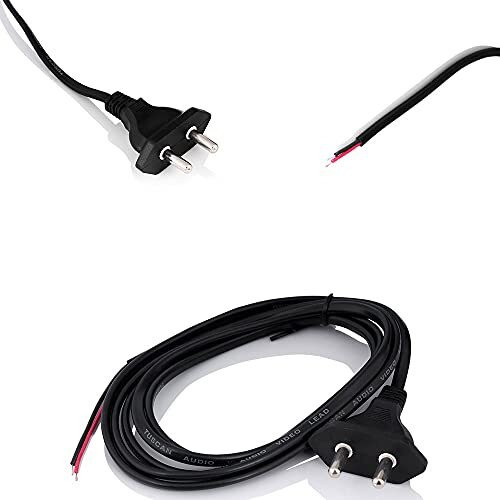 Hi-Plasst 2-Pin Extension Cord (2 Yards) - Ac Power Cable For Fan, Emergency Light, Mobile Charger, Printer, Computer, Decorative Lights | Pvc Insulated Wire | Small Appliance Wire | 5A 250V