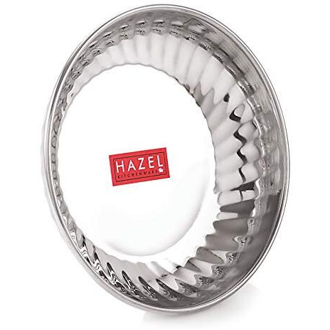 Hazel Stainless Steel Serving Sweet Dish Dessert Plate, 310 Ml Each, Set Of 4