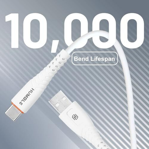 Humble Premium 45W / 3A Usb To Type C, Sync & Fast Charging Usb Cable, 480Mbps Data Transmission, 1M (3.3 Feet) Length- White