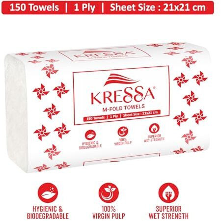 Kressa M Fold Tissue Paper Hand Towels (6 X 150  900 Hand Towels) (Pack Of 6)