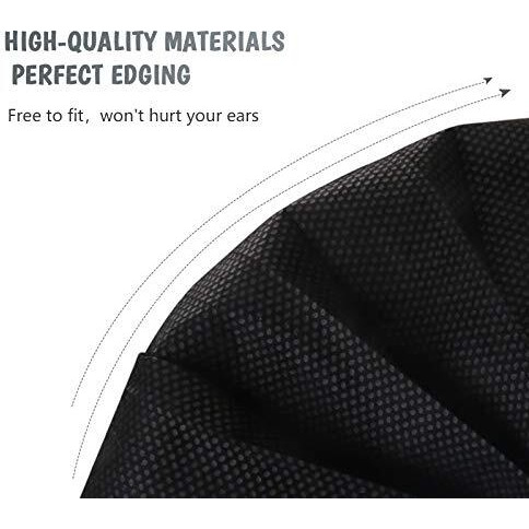 Taimu Tm Non-Woven Fabric Disposable Masks For Protection, Breathable & Cute Facemasks For Children (Black, Without Valve, Pack Of 50) For Kids