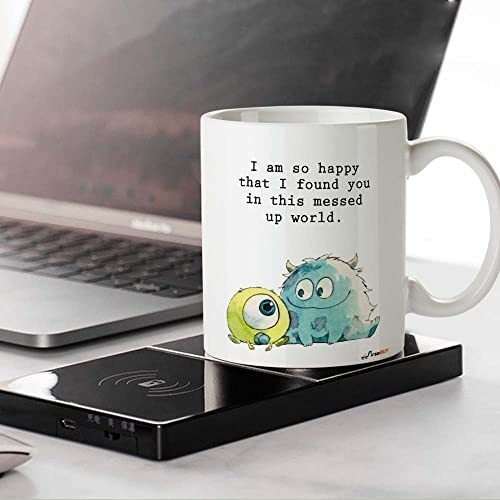 Firsebuy Funny Friends Mug - I Am So Happy That I Found You In This Messed Up World Quotes Printed Ceramic Coffee Mug Gift For Women, Men (11 Oz, White)