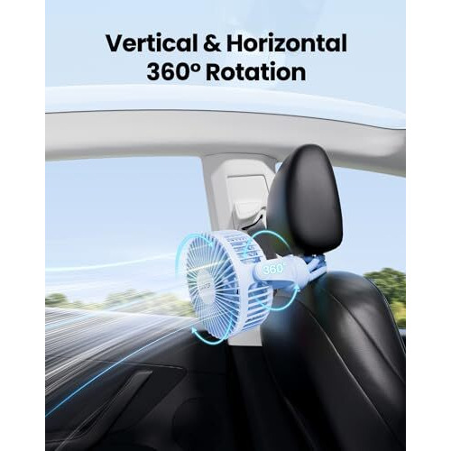 Gaiatop Mini Portable Stroller Fan, Battery Operated Small Clip On Fan, Detachable 3 Speed Rechargeable 360 Rotate Flexible Tripod Handheld Desk Cooling Fan For Car Seat Crib Treadmill Travel Blue