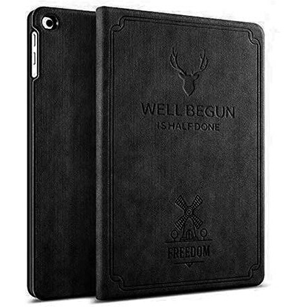 Proelite Smart Deer Flip Case Cover For Ipad 9.7 Inch 2018/2017/ Air 2 / Air1 5Th/6Th Generation (A1822/A1823/A1893/A1954)- Black