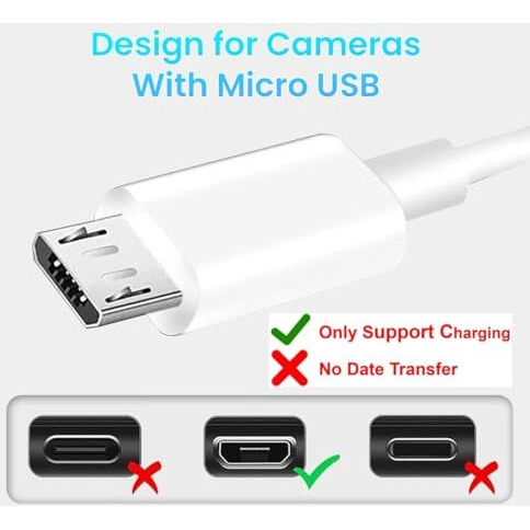 Verilux 16.4Ft Micro Usb Extension Cable Long Extension Cable For Security Camera Extension Charging Cableextension Cable Compatible With Mi 360 Home Security Camera, Micro Usb Enabled Devices