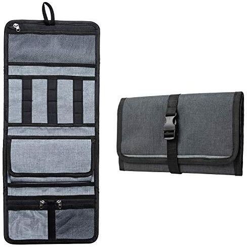 Fatmug Travel Organizer Bag For Small Electronic And Accessories -Gadgets Kit Case Pouch - Dark Grey, Polyester, 57 Centimeters
