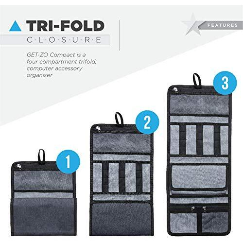 Fatmug Travel Organizer Bag For Small Electronic And Accessories -Gadgets Kit Case Pouch - Dark Grey, Polyester, 57 Centimeters