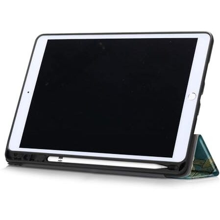 Proelite Smart Case For Ipad 10.2 Inch 2021 9Th/8Th/7Th Gen [Auto Sleep/Wake Cover] [Pencil Holder] [Soft Flexible Case] Recoil Series - Flowers With Stylus Pen