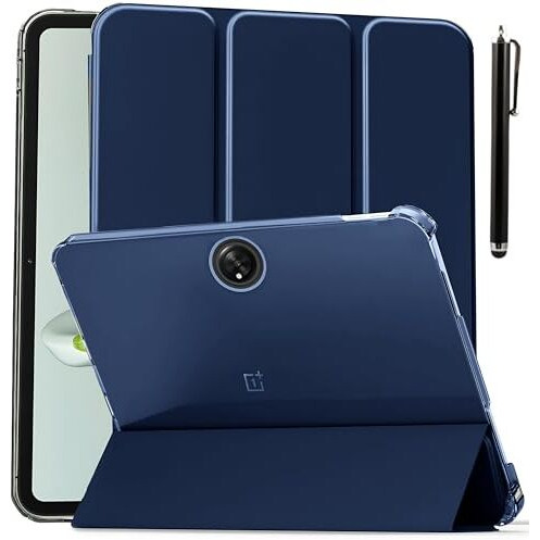 Proelite Cover For Oneplus Pad Go 11.35 Inch Case Cover, Transparent Flip Case Cover For Oneplus Pad Go 11.35 Inch 2023 With Stylus, Support Auto Sleep Wake, Dark Blue