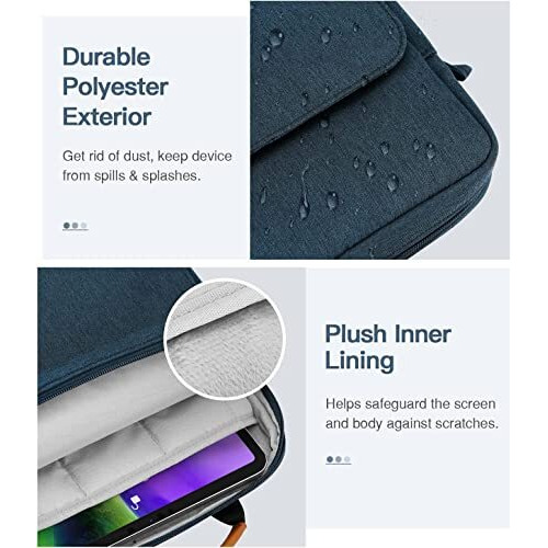 Proelite Tablet Sleeve Bag 9-11Inch For Ipad 10.2/10.9/Pro 11/Samsung/Lenovo/Galaxy Tab A9 Plus/S8/S9/Realme Pad/Honor Pad/Oppo//Xiaomi Mi Pad 7/Redmi Pad,Oneplus Pad, Handle With Shoulder Strap, Navy