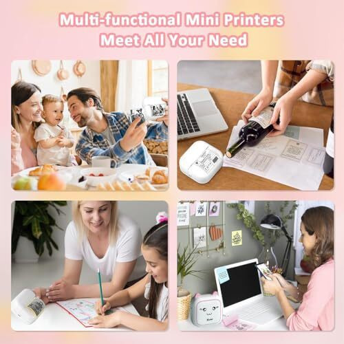 Zeitel Portable Thermal Mini Printer For Students, For Home Use Bluetooth Printer For Mobile Android And Ios, Mini Sticker Printer For Question Bank, Flashcards, Journal, Photos, Notes, Label