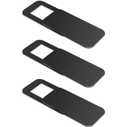 Liramark Webcam Cover, Privacy Protector Webcam Cover Slide, Compatible With Laptop, Desktop, Pc, Smartphone, Protect Your Privacy And Security, Strong Adhesive (Rectangle) Set Of 3 Black